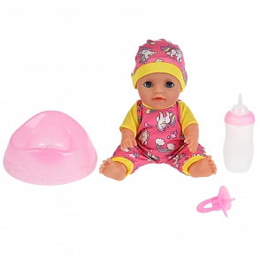 Интерактивный пупс в вязанной одежде с аксессуарами, 20 см, пьет, писает, закрывает глаза (Карапуз, Y20BB-RU-20)