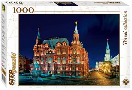 Пазл Москва. Исторический музей в ночи, 1000 элементов 