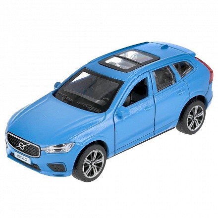 Машина Volvo XC60 r-design 12 см матовый синий двери и багажник открываются металлический 
