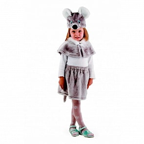 Костюм карнавальный - Мышка серая, мех, размер 28 (Батик, 121-110-56)