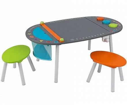 Детский стол для рисования и 2 стула 