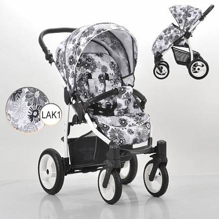 Детская прогулочная коляска – Rainbow, шасси белая/BIA LAK1 