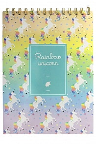 Скетчбук - Единорог Радужный с кольцами формат А4, разноцветный (Михи Михи, MM06675)