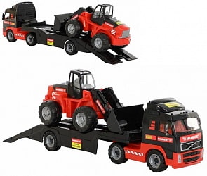 Автомобиль-трейлер с трактором-погрузчиком Mammoet Volvo 204-01 (Полесье, 56733)