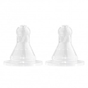 Соска молочная силиконовая, быстрый поток - L, 2 штуки, 6+ месяцев (Lubby, 4663/144/12)