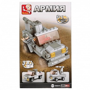 Конструктор – Военная машина с фигуркой, 102 детали (Sluban, M38-B0537C)