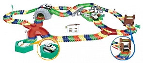 Гибкий трек – Джунгли, 216 элементов, 2 машинки (Junfa Toys, 1102)