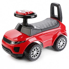 Машинка для катания детей с музыкой и светом, цвет – красно-черный (Bugati, 613W-Rsim)