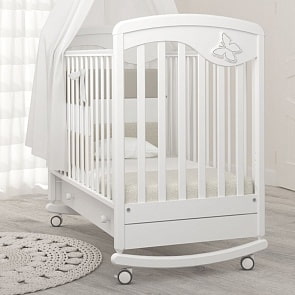 Кровать детская Гандылян К-2002-24 Джулия Бабочка белый (Gandylyan, GAN-К 2002-24_белый)