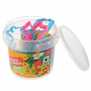 Набор Ми-ми-мишки: тесто для лепки с 3 формочками, 12 цветов с аксессуарами (MultiArt, 250MOLD-MIMI)