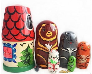 Матрешка Сказка-Теремок 7 кукольная, 18 см (Матрёшка, 10179)