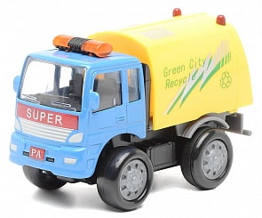 Грузовик-мусоровоз инерционный, металлическая кабина, 1:60 (Ami&Co, 22621)