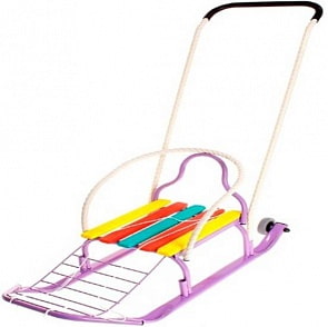 Санки со съемно-переставляемым толкателем - Кирюша-4К, фиолетовые (Усть-Люга, 86234)