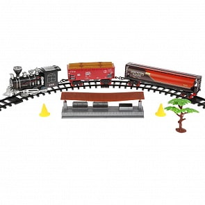 Железная дорога на батарейках с аксессуарами 2009-39, 15 деталей, свет и звук (B1531332)