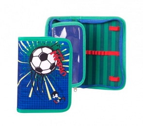 Пенал школьный на молнии – Футбол, синий (Gulliver, M10)