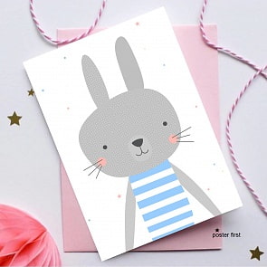 Постер - Зайка в тельняшке, размер А4 (Астел Медиа, 0048A4)