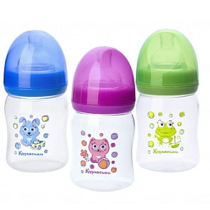 Бутылочка полипропиленовая с широким горлом с силиконовой соской - Мои первые друзья, 150 мл. (Курносики, 11208)