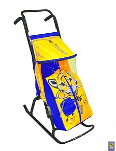 Санки-коляска - Снегурочка-2-Р – Тигренок, цвет желтый-голубой (RT, 3550RT)