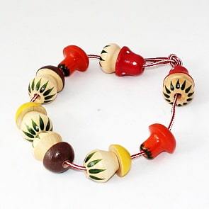 Деревянная игрушка - Бусы - Грибы (Бэмби, Р-45/919)