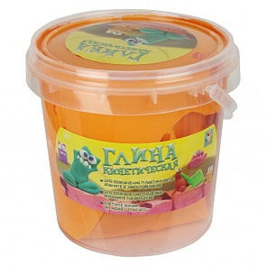 Кинетическая глина, оранжевая, банка 200 грамм (1Toy, Т11354а)