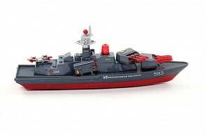 Корабль металлический инерционный со светом и звуком, 18,5 см. (Технопарк, SB-14-19sim)