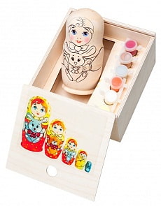 Набор для творчества - Матрешка под роспись 5 в 1. Эскиз №1 (Техпроект, М051600-1)