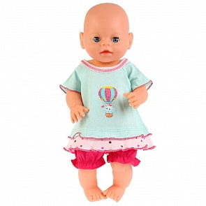 Одежда для кукол размером 40-42 см. - Розово-бирюзовый костюм, в пакете (Карапуз, OTF-1909S-RU)