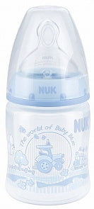 Бутылочка First Choic Plus Baby Blue пластиковая 150 мл, с силиконовой соской, размер М (Nuk, 10743552)