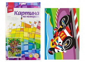 Картина по номерам для малышей Спортивный мотоцикл (Lori, Ркн-023)