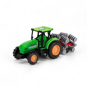 Коллекционная металлическая модель - Трактор с прицепом 14,5 см (Технопарк, 20219-Rsim)