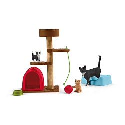 Игровой комплекс для кошки и котят (Schleich, 42501) - миниатюра