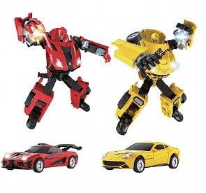 Робот-трансформер Transcar mini металлический, собирается в спорткар (1toy, Т12062) (ассортимент)
