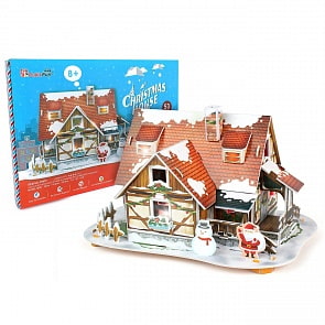 3D-пазл с подсветкой - Рождественский домик, 53 детали (CubicFun, P647h)