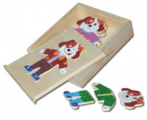 Деревянный пазл в рамке - Собаки (Wooden Toys, D30)