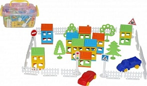 Конструктор Построй свой город 80 элементов, в контейнере (Полесье, 56238)