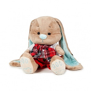 Зайчик Жак в красных штанишках с шарфом, 25 см (MaxiToys, JL-011-25)