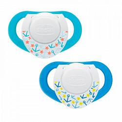 Пустышка силиконовая 4+, голубая (Chicco, 5721.00) - миниатюра