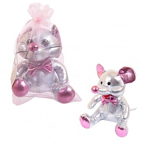 Мягкая игрушка – Металлик. Мышка серебристая, 16 см (ABtoys, M2056)