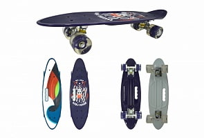 Скейт Navigator пластиковый, колеса PU со светом 60 х 45 мм., втулки PU, алюминиевые траки, 2 рисунка (Navigator, Т14787)