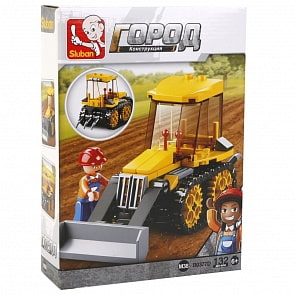 Конструктор – Трактор с фигуркой, 132 детали (Sluban, M38-B0377D)