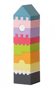 Пирамидка-конструктор деревянная LD-1, 10 деталей (Cubika, 11308)