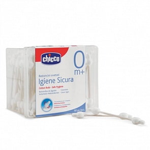 Палочки ватные Baby Moments детские с ограничителем, от 0 мес., 88 шт. (Chicco, 320616031)