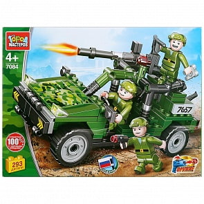 Конструктор из серии Армия - Военное багги, 293 деталей с фигурками (Город мастеров, 7084-KK)
