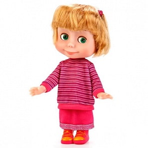 Интерактивная кукла Маша и Медведь – Маша в свитере, 25 см, звук (Карапуз, 83033SW (18)sim)