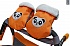 Санки-коляска Snow Galaxy City-1 - Панда на оранжевом, на больших колесах Eva, сумка, варежки  - миниатюра №1