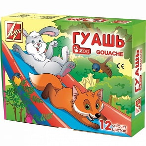 Гуашь – Зоо, 12 цветов (Луч, 19С1252-08)