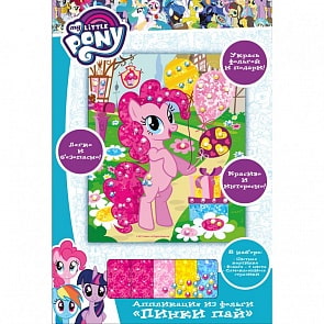Аппликация из фольги Пинки Пай из серии Мой маленький пони, размер 17 х 20 см. (Росмэн, 33739ros)