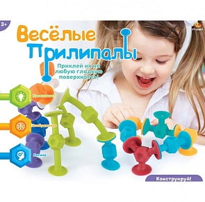 Конструктор мягкий с присосками - Веселые прилипалы, 16 деталей (ABtoys, PT-00801(WZ-A4775)