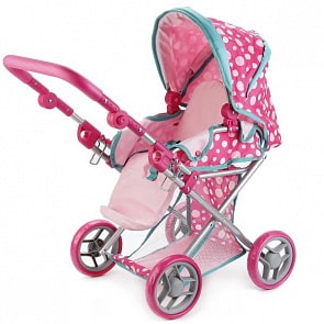 Коляска для кукол металлическая со съемной люлькой, корзиной и матрасом (Карапуз, 63EG-C2sim)