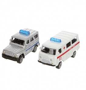 Набор из 2-х металлических моделей – Спецслужбы, 7,5 см (Технопарк, SB-15-07-WB) (ассортимент)